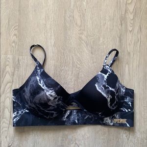 NWOT Victoria’s Secret PINK Bonded Marble Bra Sz L